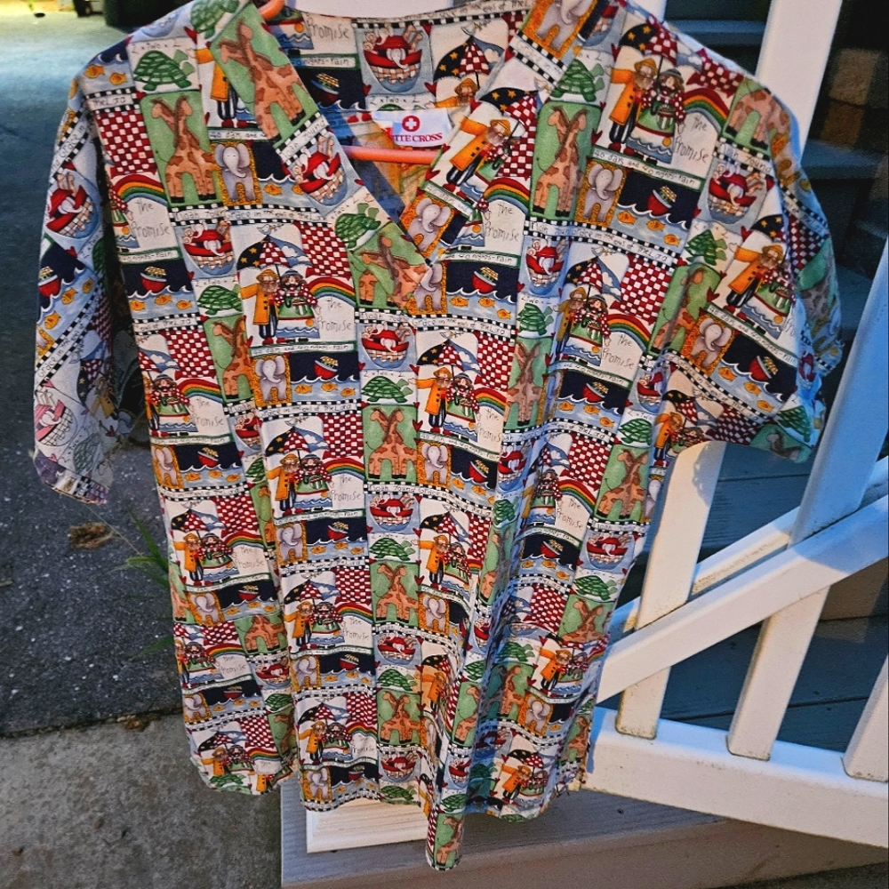 Noah's Ark patchwork print Scrubs